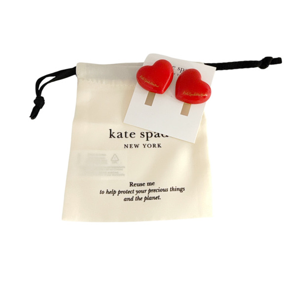 KATE SPADE New York Heart You Statement Studs || Red - Picture 6 of 8